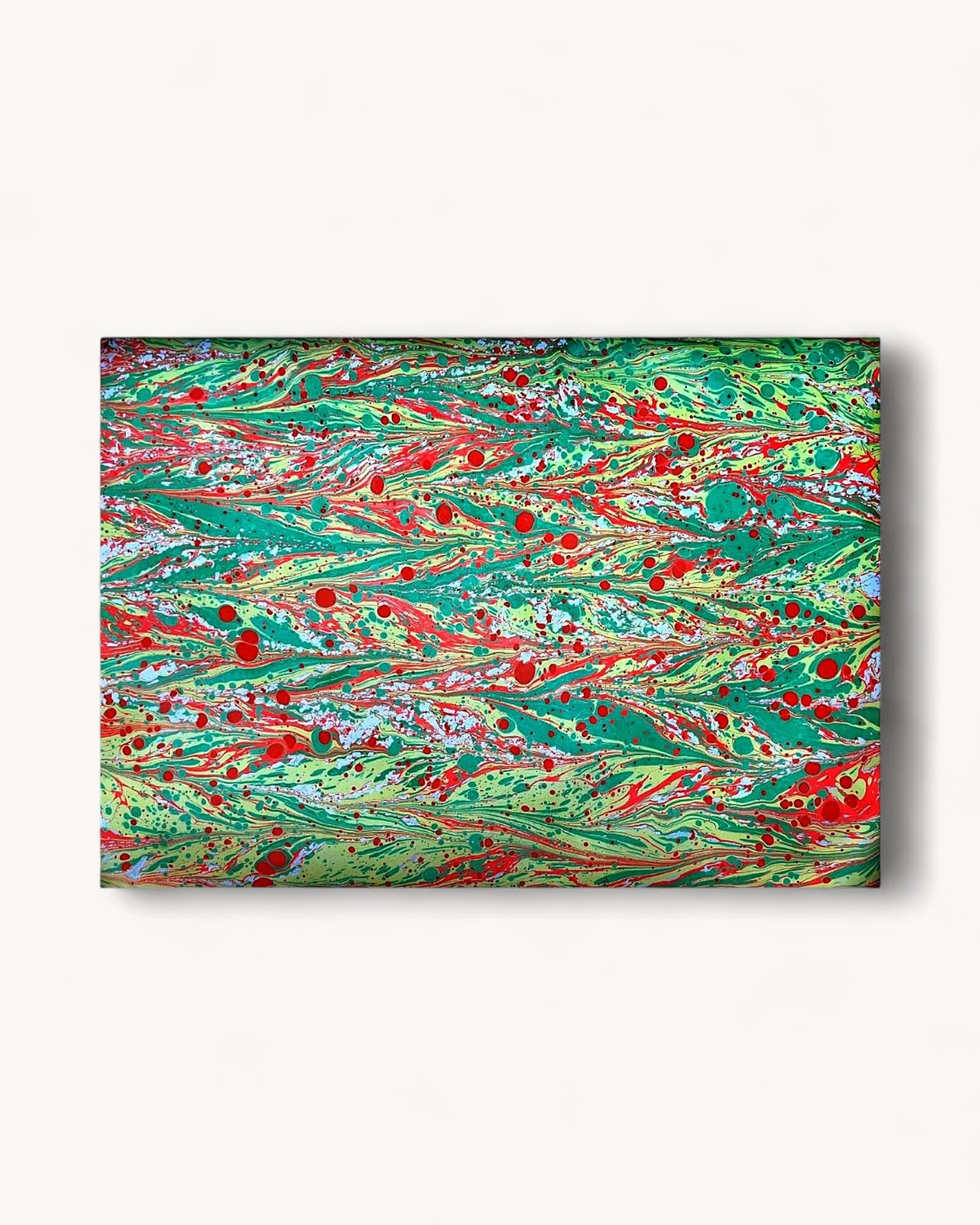Hand Marbled Paper · Large · Teal & Green