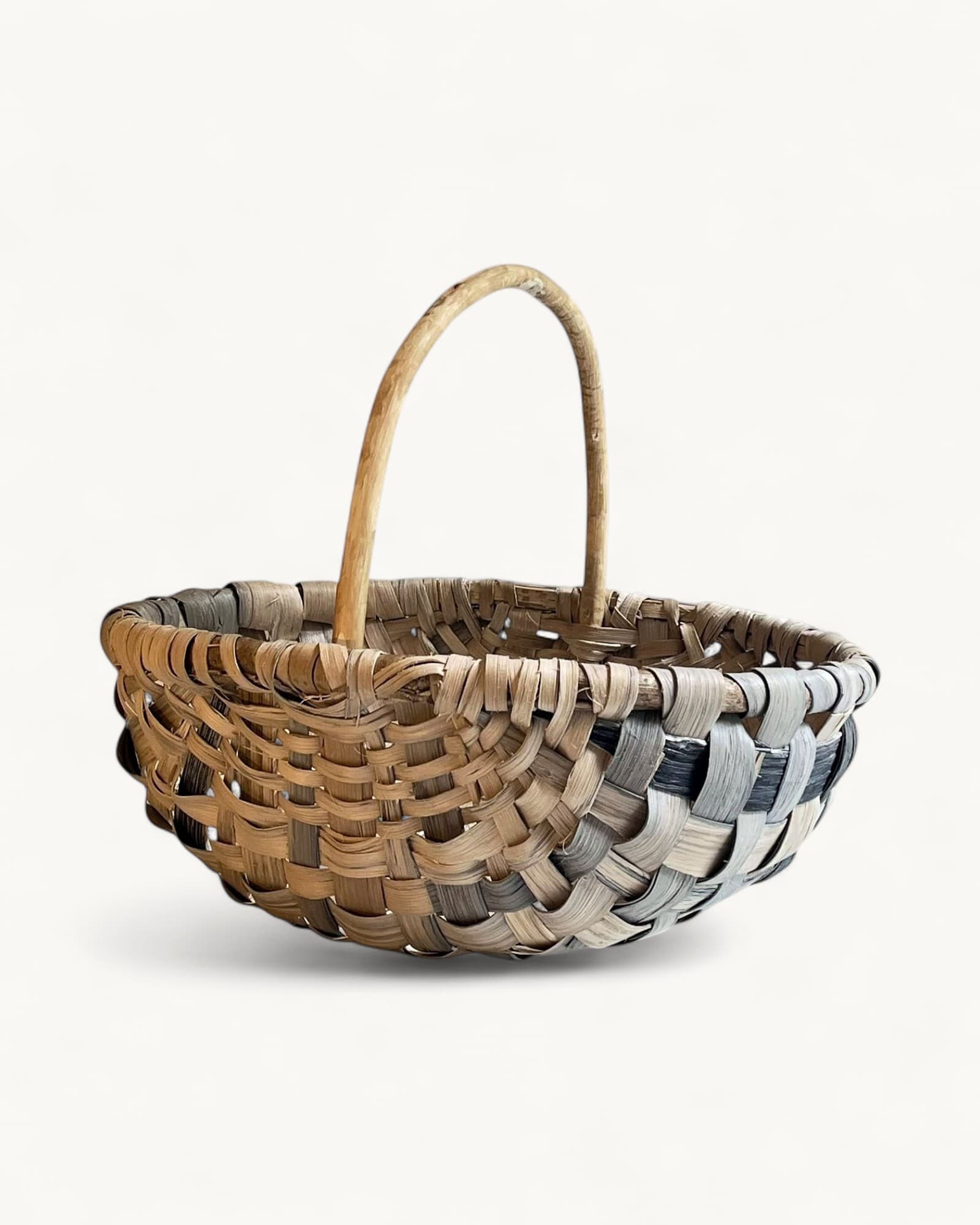 16” Scottish Oak Swill Basket with peeled hazel handle